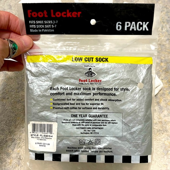 NIB 6-pair Baby Low Cut Socks In White By Foot Locker 3-7 Months - Picture 4 of 8